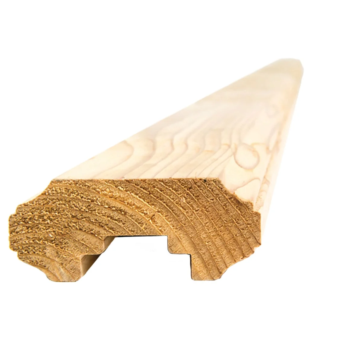 Safe Wood Products 2 In. x 4 In. x 6 Ft. Western Red Cedar Fluted Deck Handrail Professional