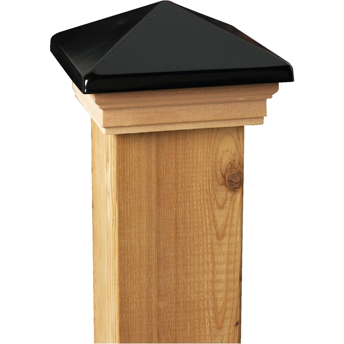 Fashionable Deckorators 4 In. x 4 In. Plastic Top Cedar Base Press-On Post Cap Crafted