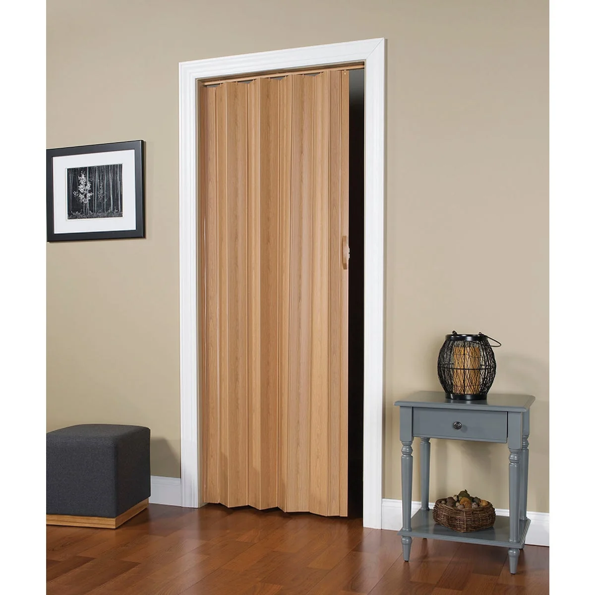 Top-Quality Spectrum Via 24 In. to 36 In. W. x 80 In. H. Oak Accordion Folding Door Practical