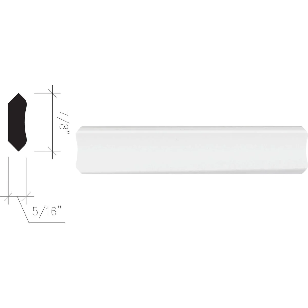 Clean Inteplast Building Products 5 16 In. x 7 8 In. x 8 Ft. Crystal White Polystyrene Inside Corner Molding Top-Quality