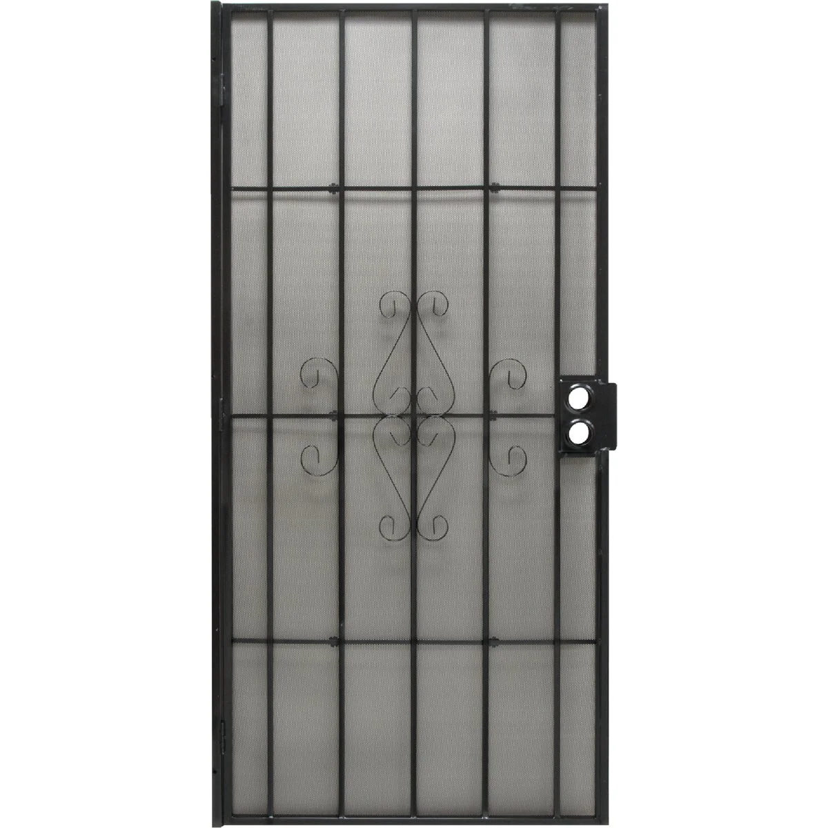 Eco-Friendly Precision Regal 32 In. W x 80 In. H Black Steel Security Door User-Friendly