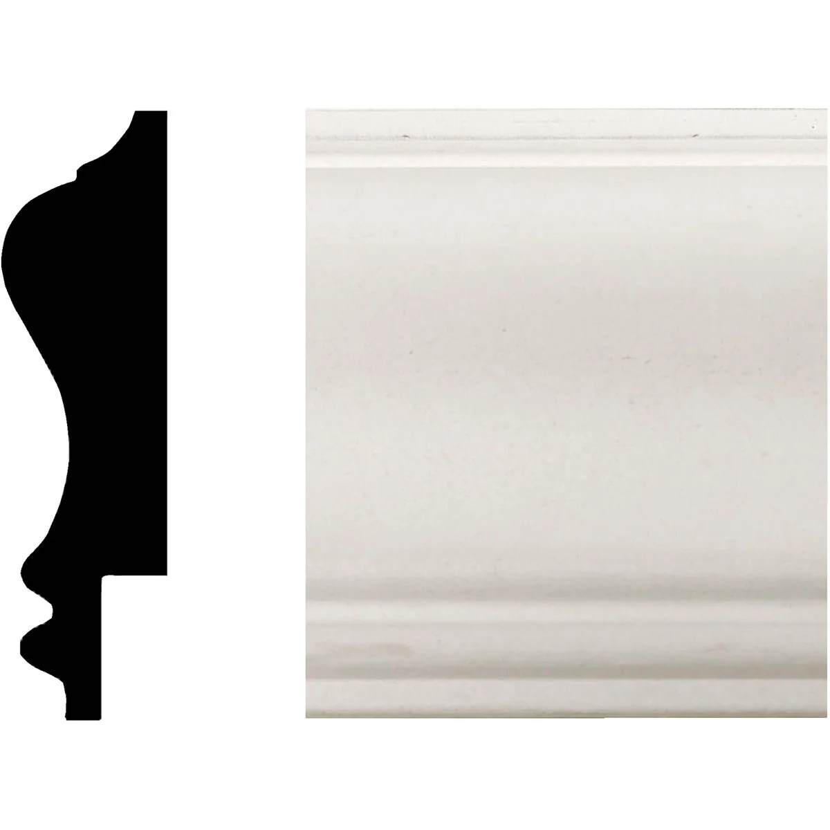 Excellent House of Fara 3 4 In. W. x 2-3 4 In. H. x 8 Ft. L. White MDF Wainscot Chair Rail Molding Sophisticated