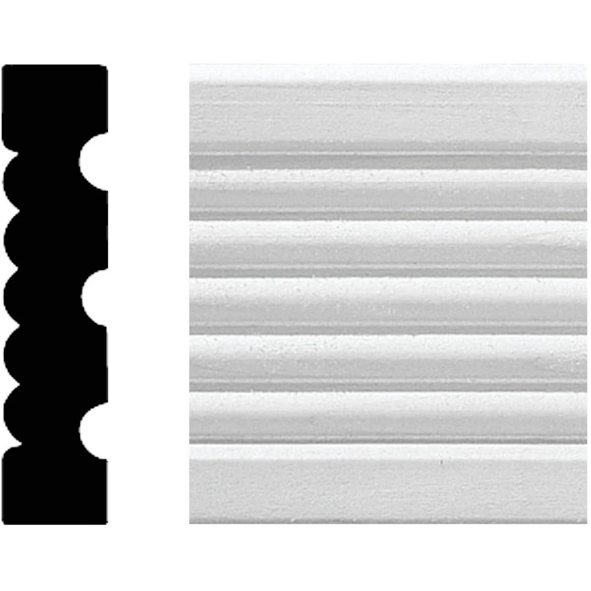 Casual House of Fara 3 4 In. W. x 3-1 4 In. H. x 8 Ft. L. White MDF Fluted Casing Molding Artisan