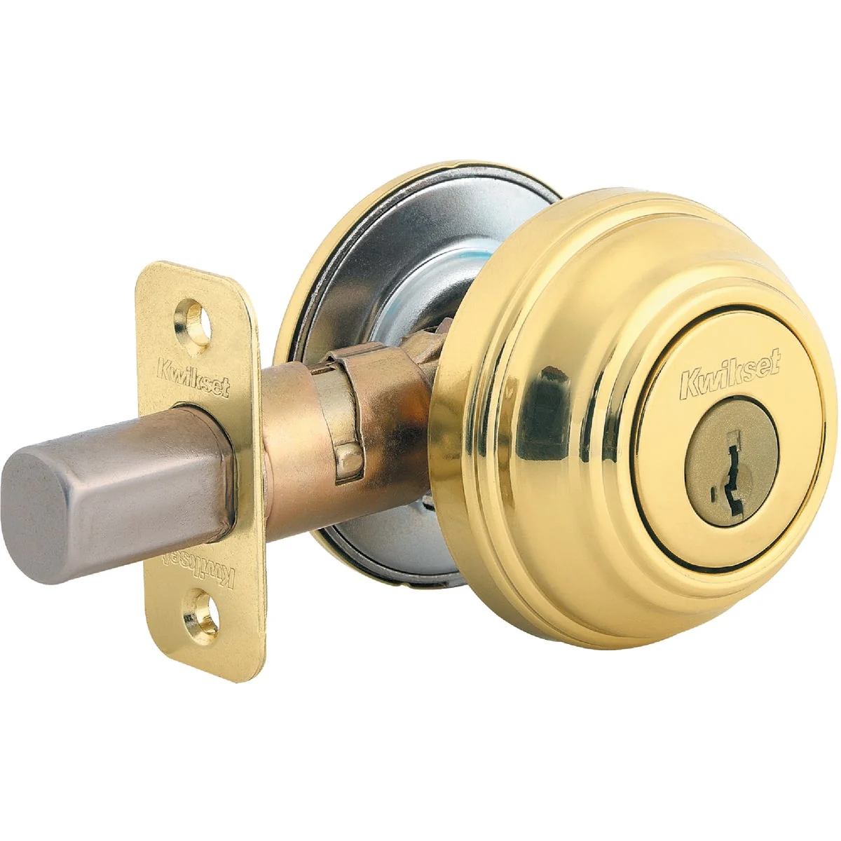Authentic Kwikset Signature Series Polished Brass Single Cylinder Deadbolt Effective
