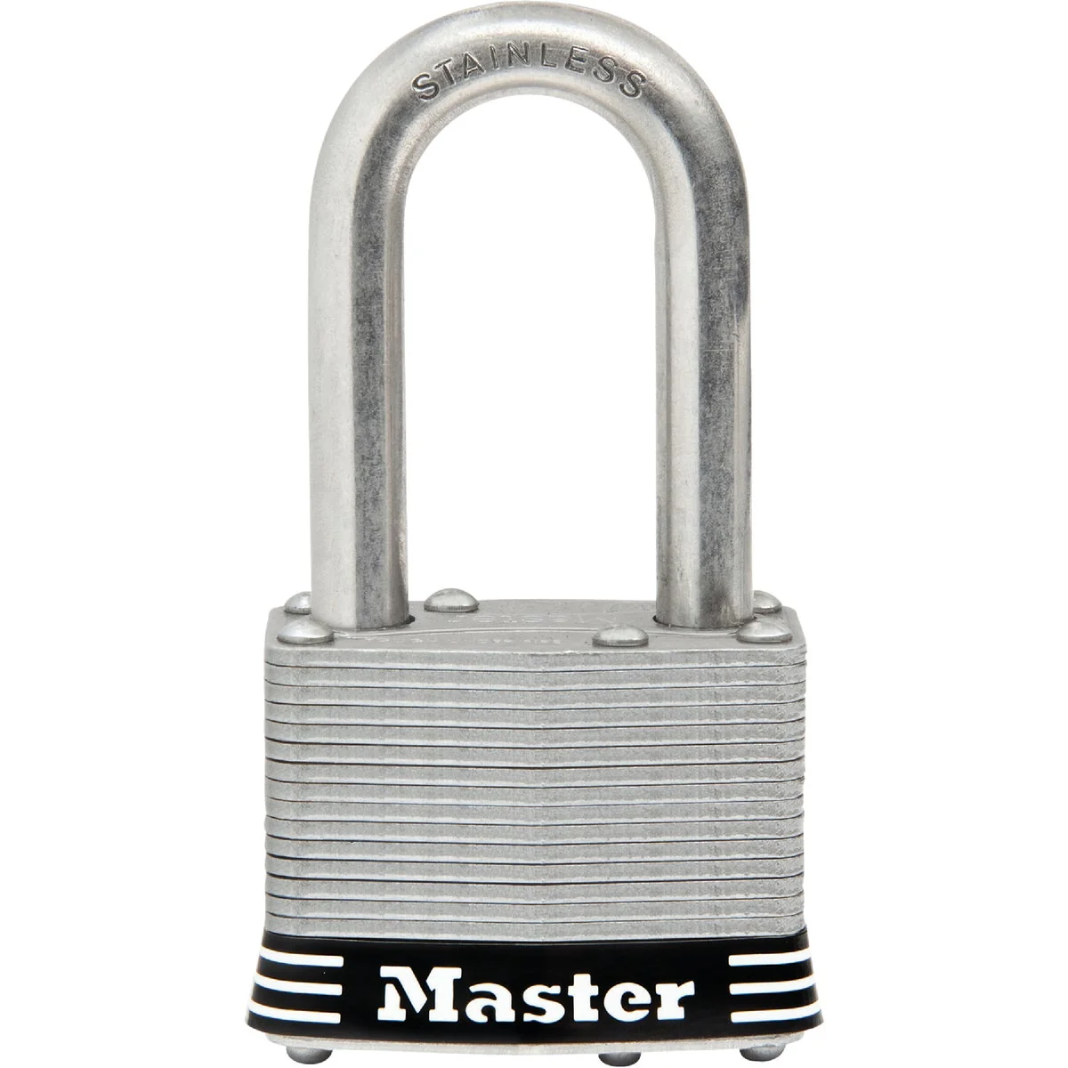 Easy-to-Use Master Lock 1-3 4 In. Laminated Stainless Steel Keyed Padlock with 1-1 2 In. Shackle Powerful
