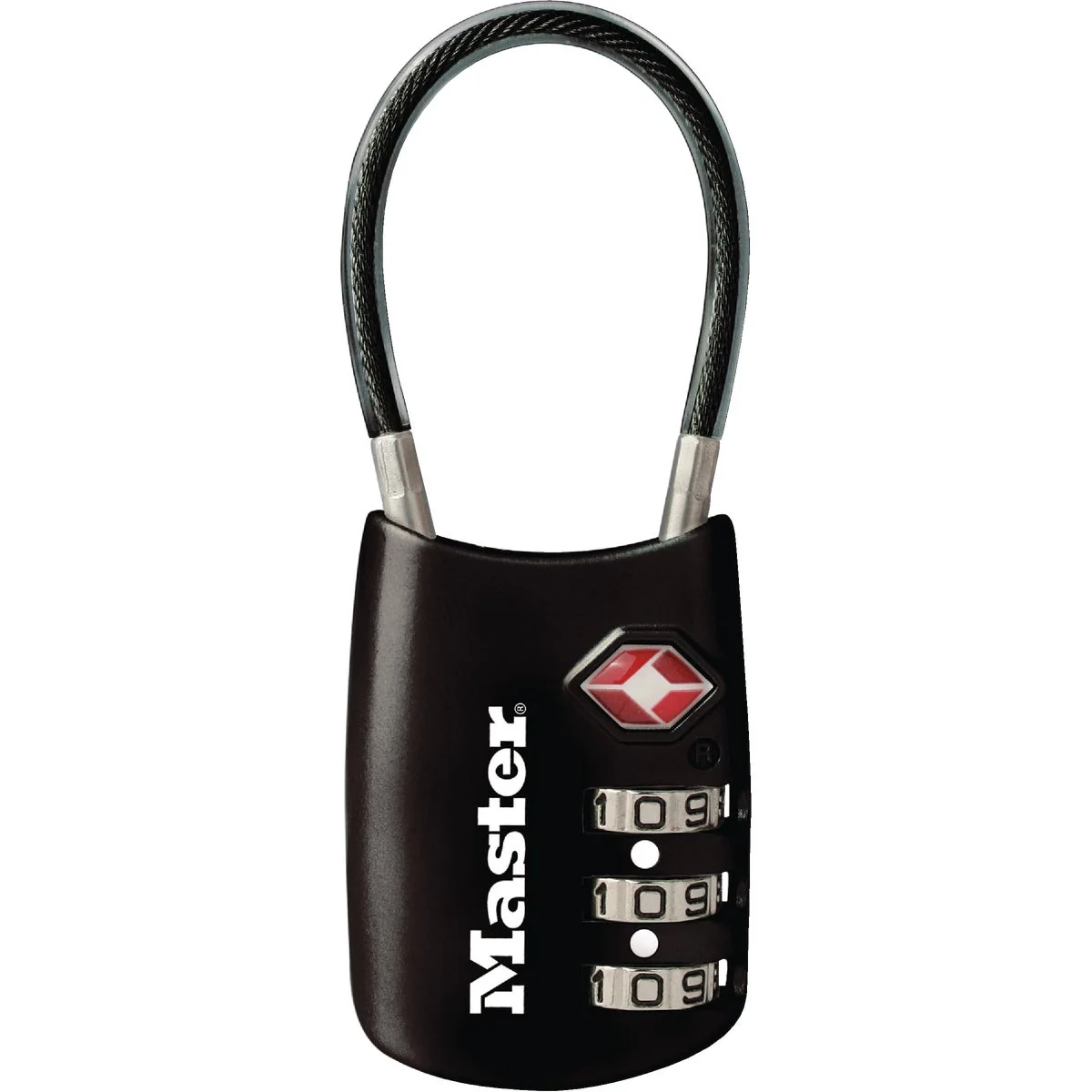 Pure Master Lock 1.19 In. Steel Shackle Combination Padlock TSA Accepted Crafted
