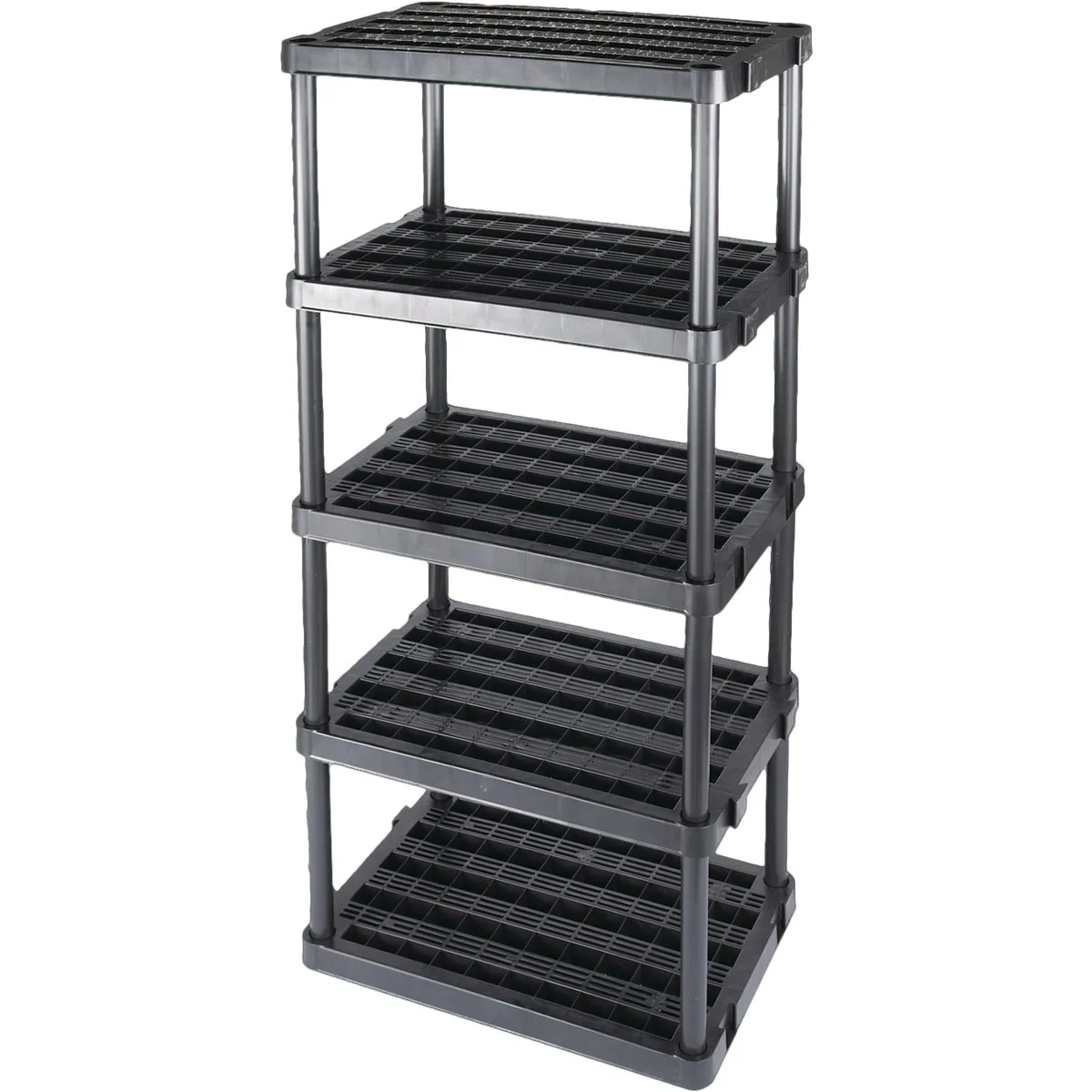 World-Class Gracious Living 5 Shelf Extra Large Heavy Duty Black Ventilated Unit Solid