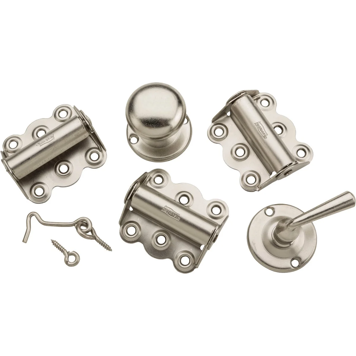 Verified National Satin Nickel 3-Hinge Screen Door Kit Luxury