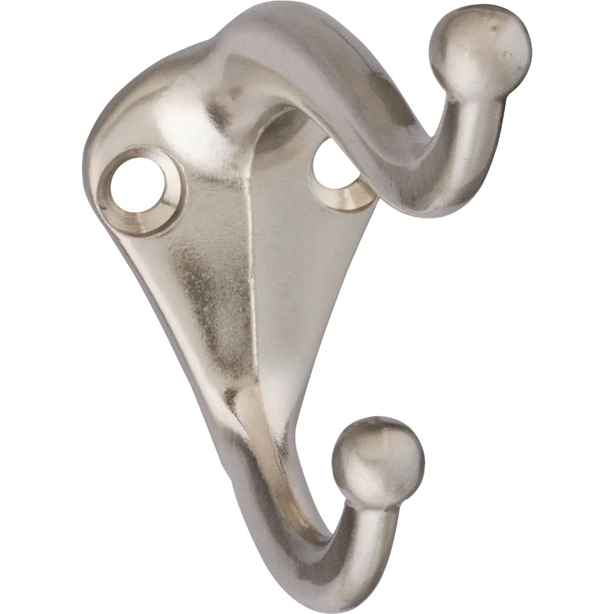 Next-Generation National Satin Nickel Coat Hat Wardrobe Hook 2 per Card Elegant