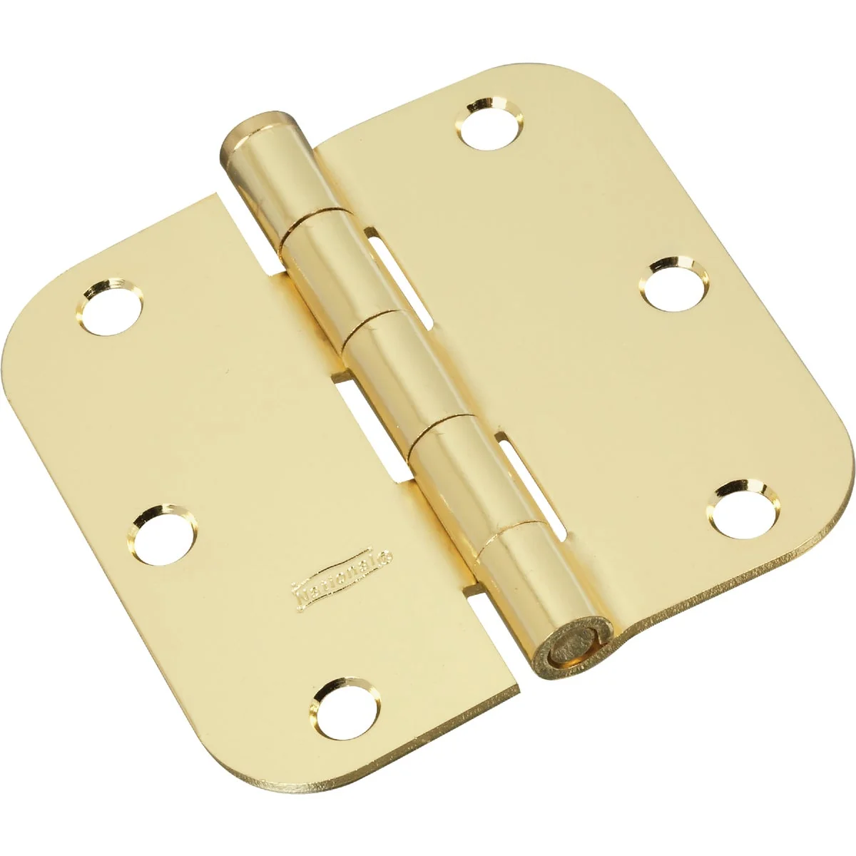 Natural 3-1 2 In. x 5 8 In. Radius Polished Brass Door Hinge 3-Pack Minimalist