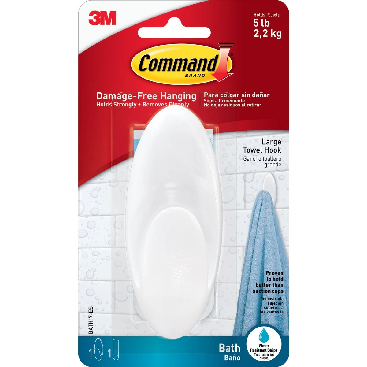 Fine 3M Command Large Bath Hook Fast