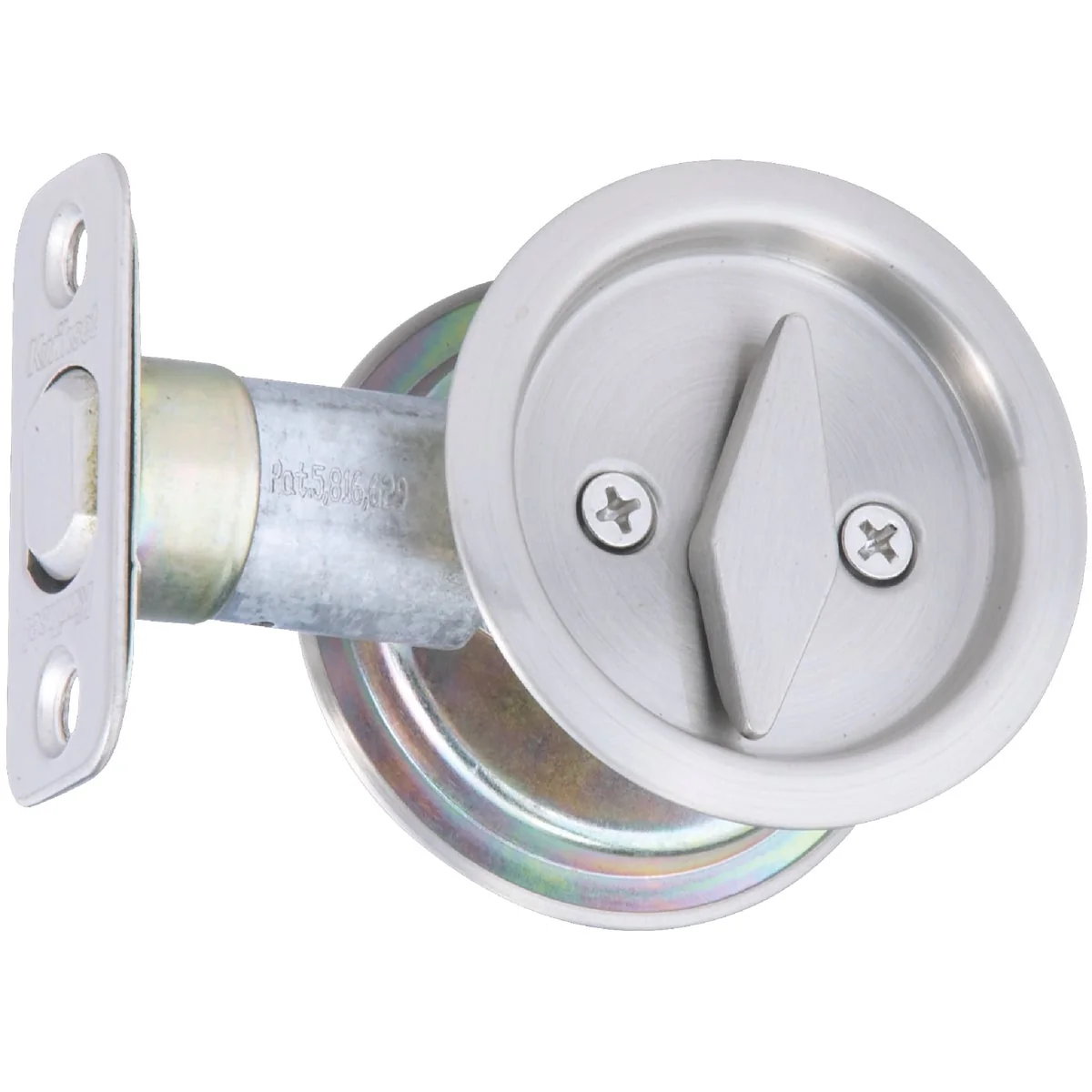Exclusive National Privacy Satin Nickel Pocket Door Lock Pull User-Friendly