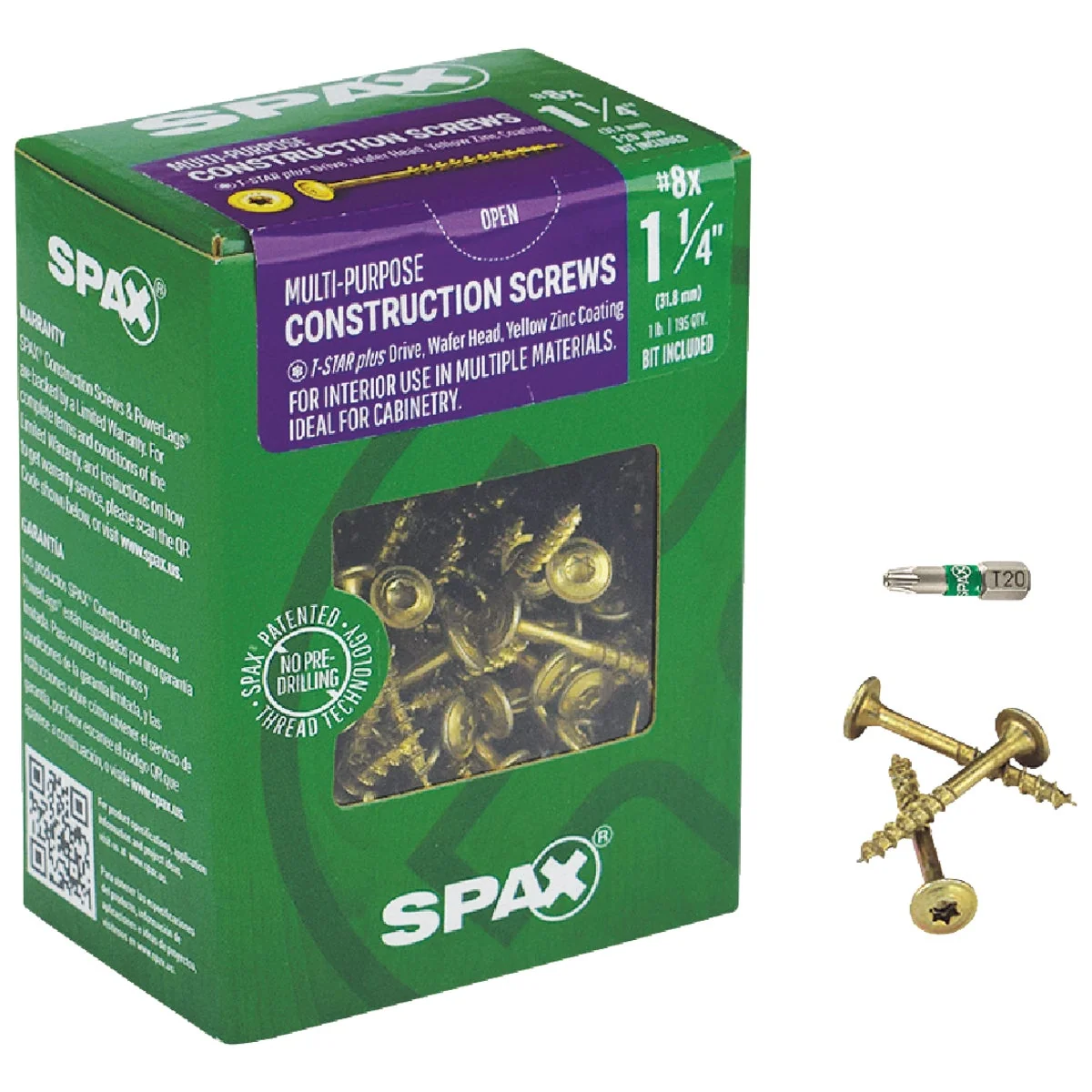 Exceptional Spax 8 x 1-1 4 In. Washer Head Interior Multi-Material Construction Screw 1 Lb. Box Reliable