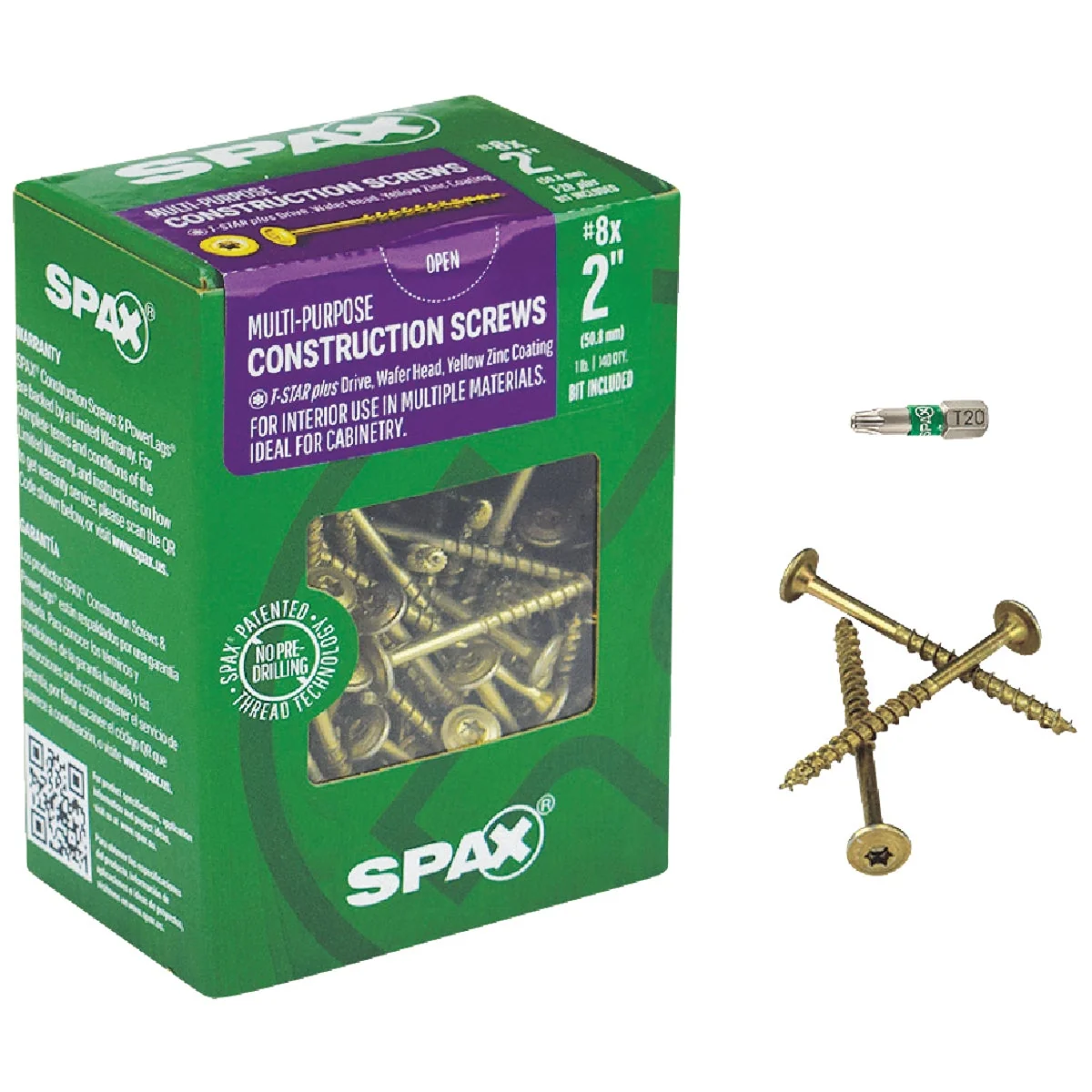 Efficient Spax 8 x 2 In. Washer Head Interior Multi-Material Construction Screw 1 Lb. Box Original Design