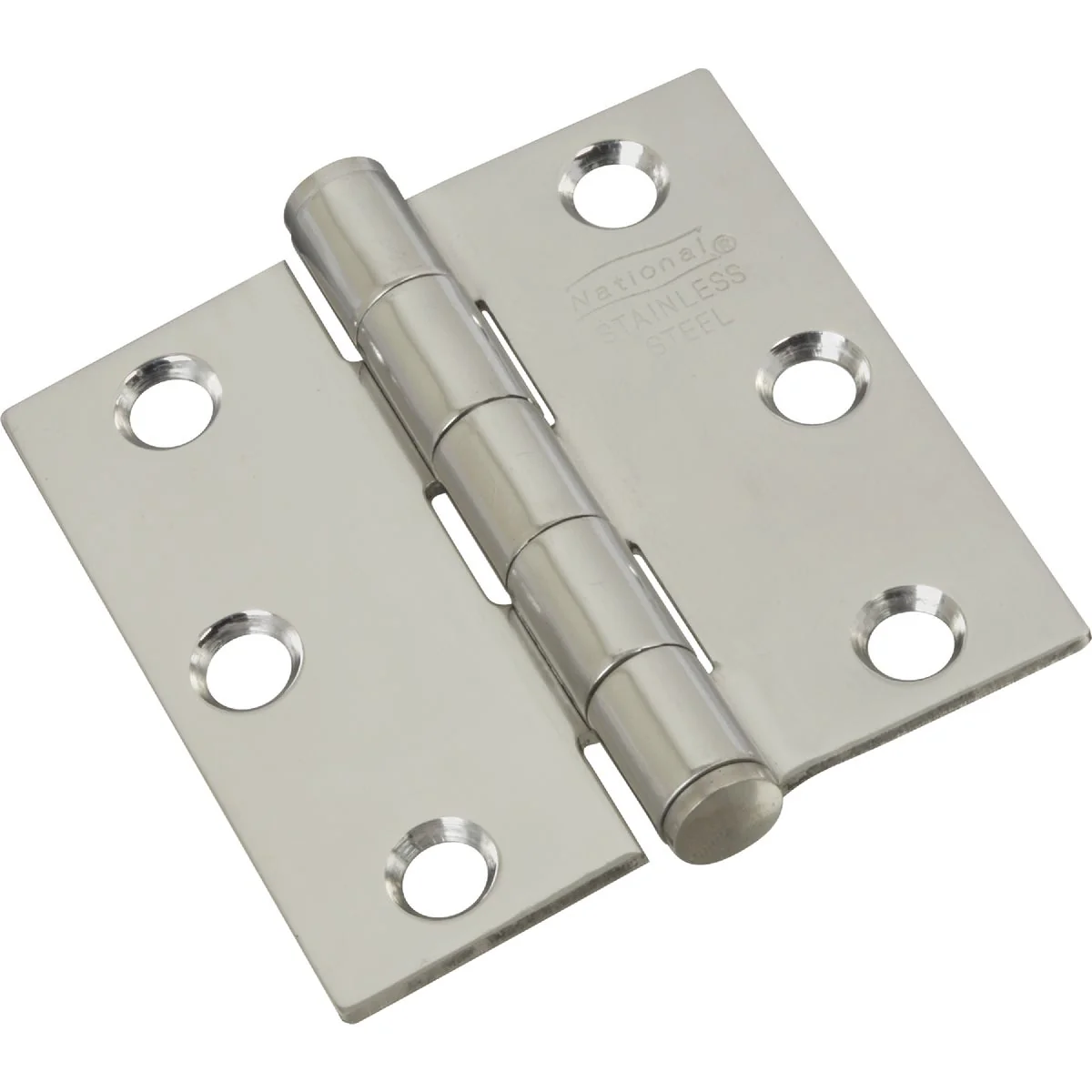 Pure National 2-1 2 In. Square Stainless Steel Door Hinge 2-Pack Solid
