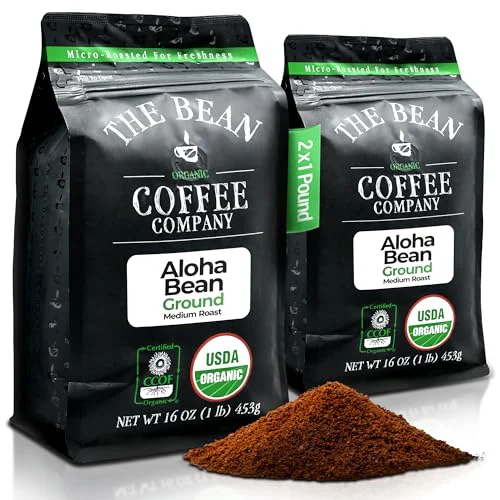 Elite The Bean Organic Coffee Co. Aloha Bean Hazelnut 32 Ounce Flexible