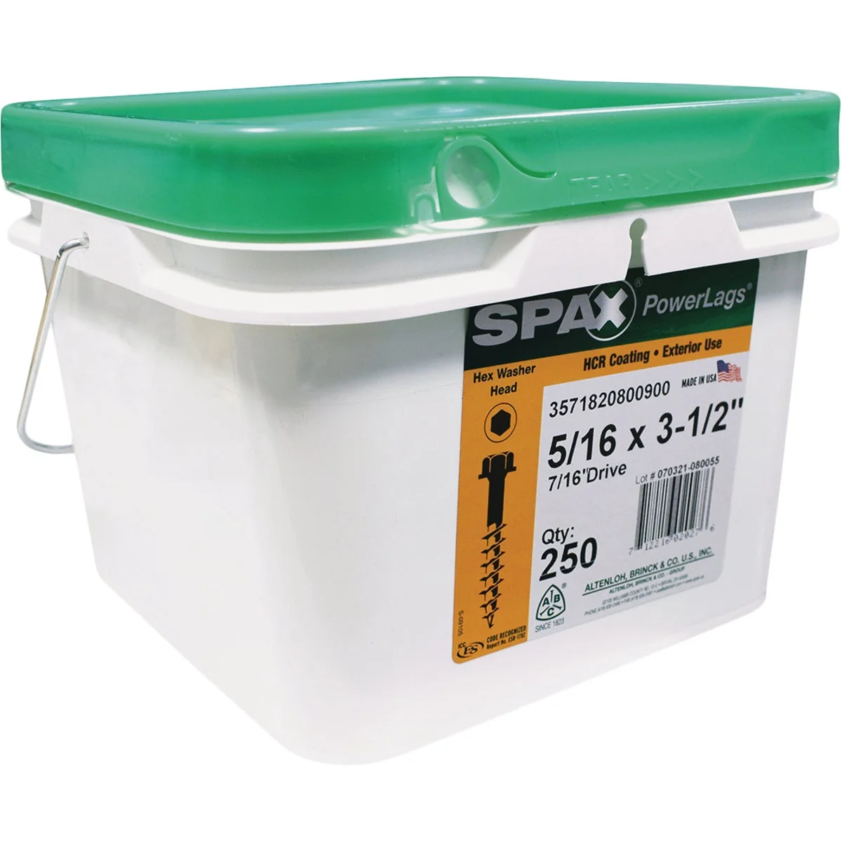 Superior Spax PowerLags 5 16 In. x 3-1 2 In. Hex Head Exterior Structure Screw 250 Ct. Reusable