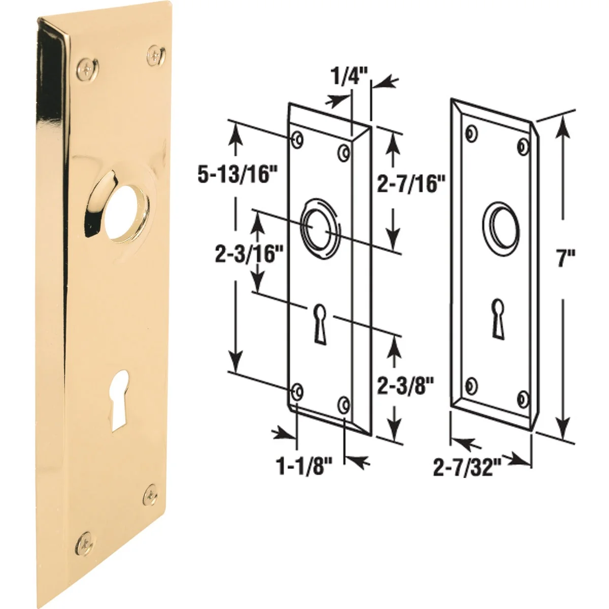 Long-Lasting Defender Security Brass Mortise Trim Plate Refined