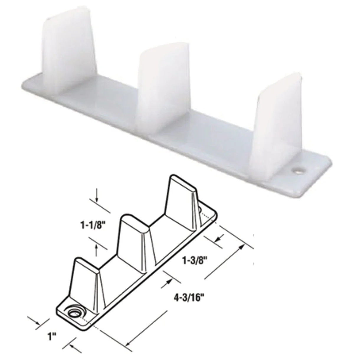 High-Performance Prime-Line Universal Bottom Mount Bypass Door Floor Guide 2 Count Refined