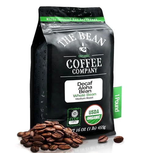 Premium The Bean Organic Coffee Co. Decaf Aloha Bean Hazelnut 16 Ounce Exceptional