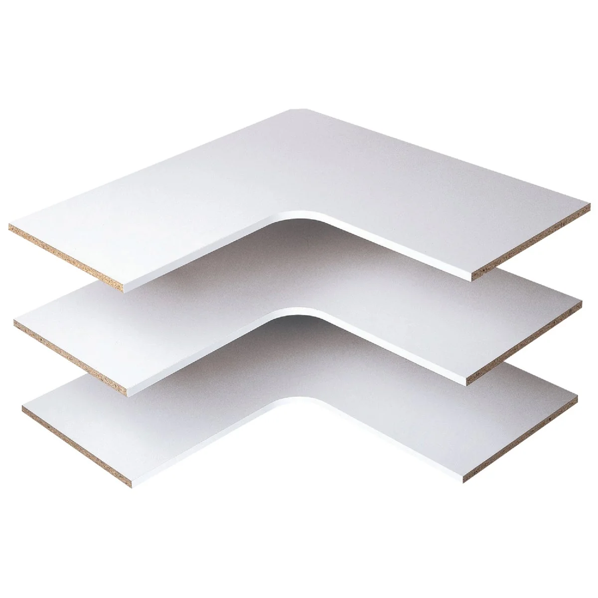 Luxury Easy Track 29-7 8 In. Corner Shelf White 3-Pack Contemporary