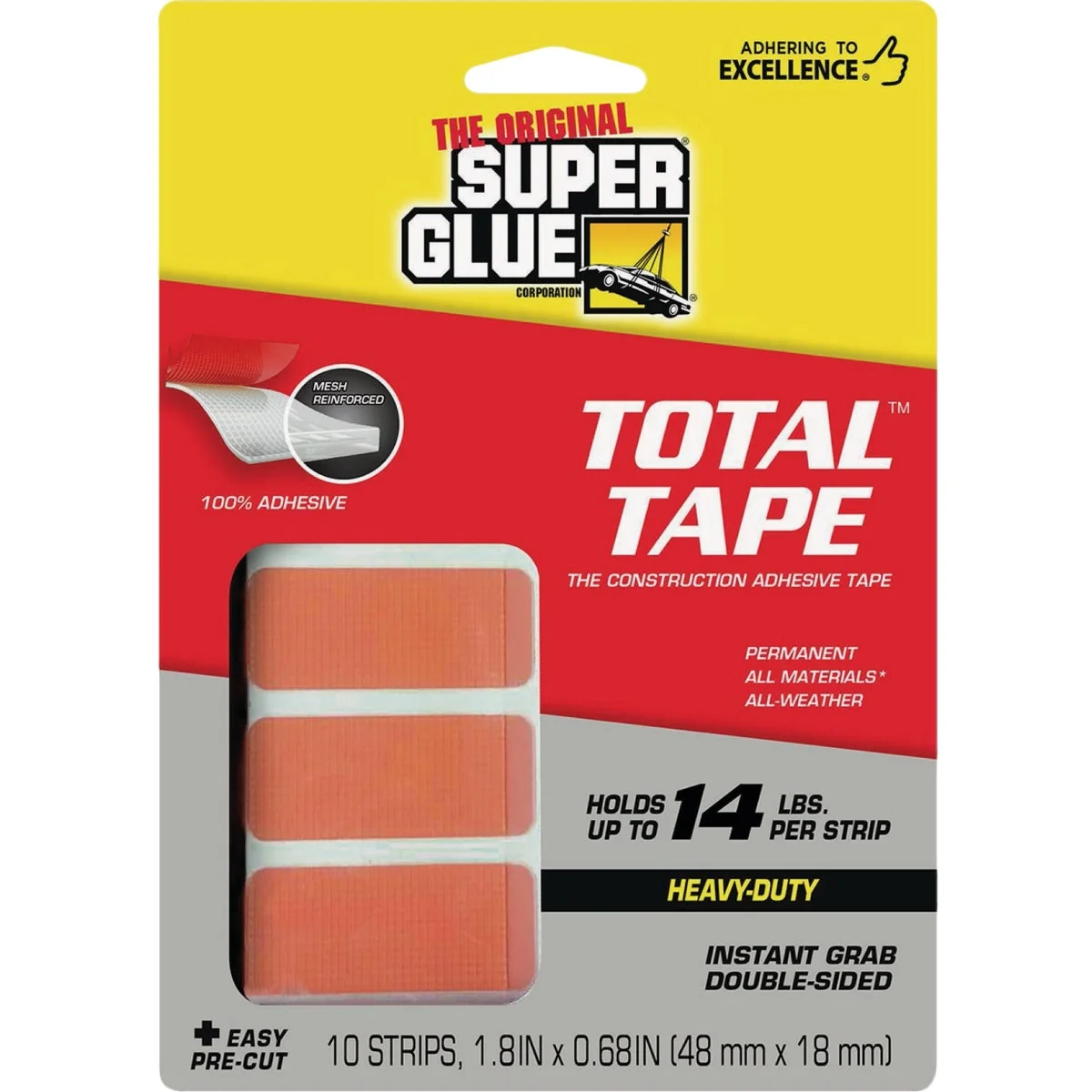 Proven Super Glue Total Tape Pre-Cut Strip 10-Count Stylish
