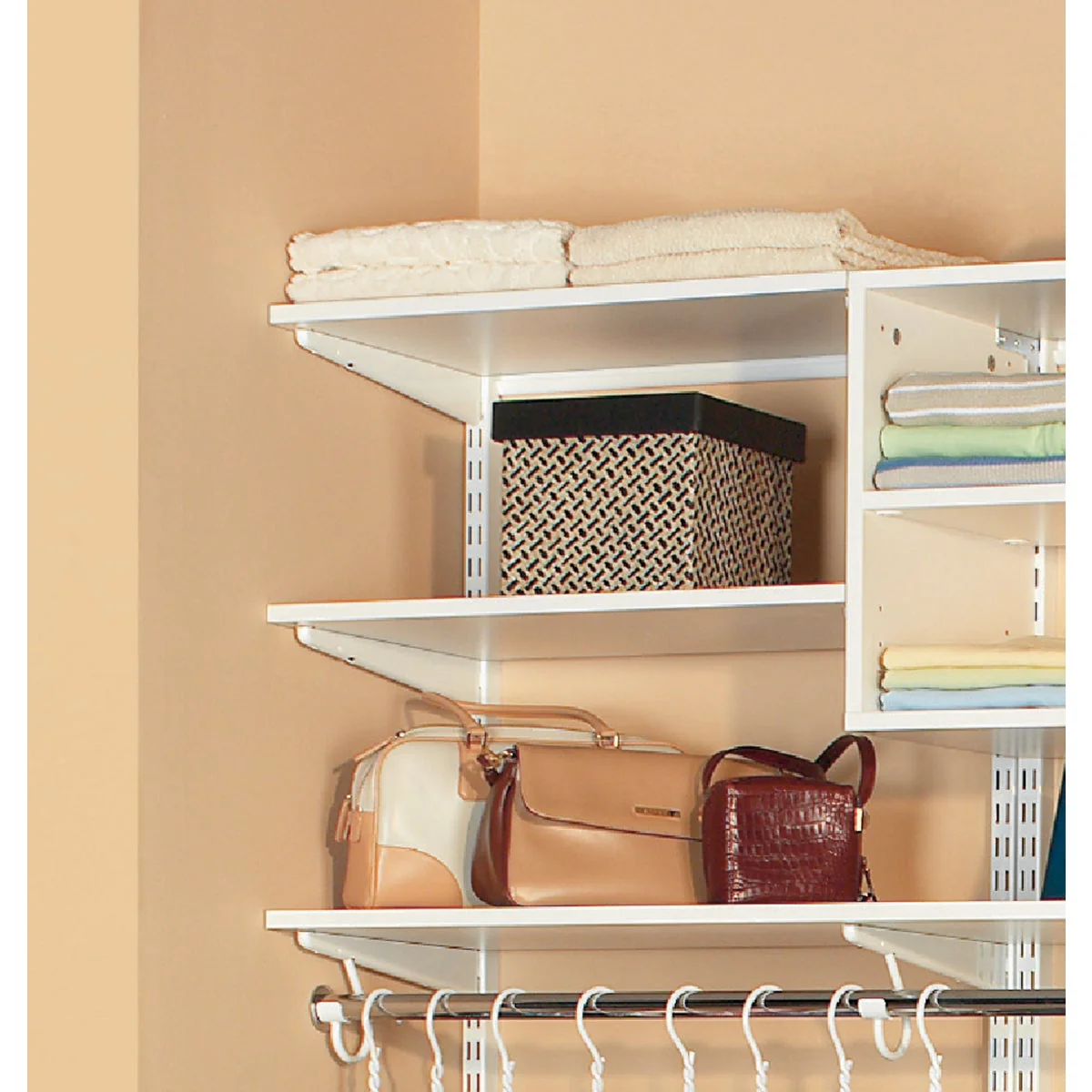 Responsible Organized Living domRail 2 Ft. W. x 14 In. D Melamine Closet Shelf White Soft