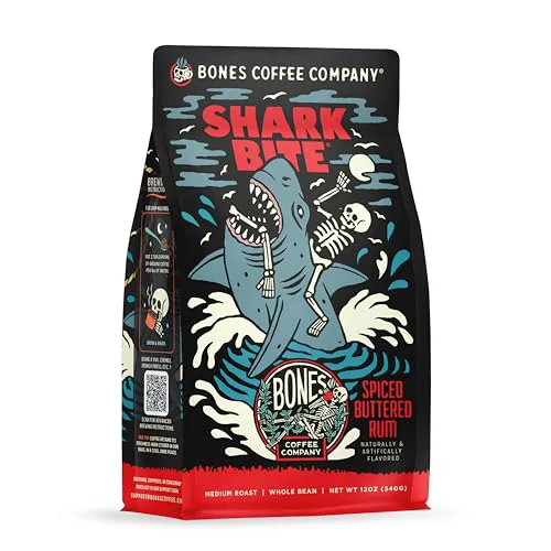 Crafted Shark Bite Buttered Rum Flavored Coffee 12 Ounce Elegant