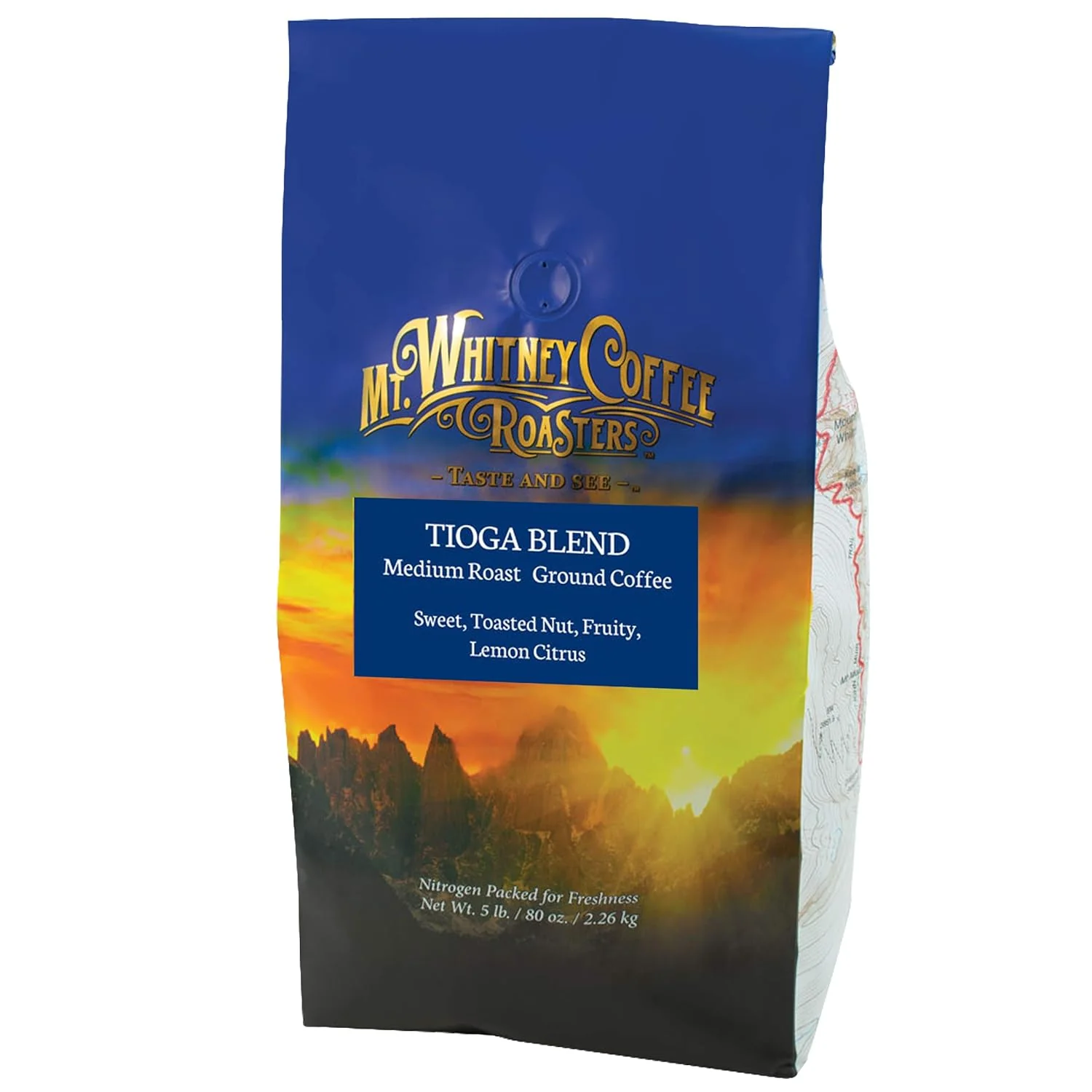 Certified Mt. Whitney Tioga Blend Coffee Ground 5 Lb Superior