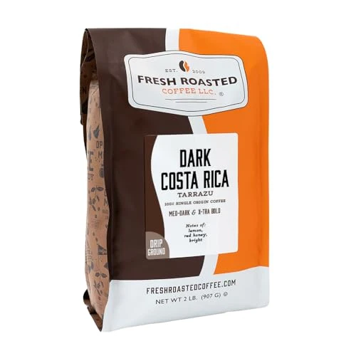 Specialty Dark Costa Rican Tarrazu Drip Ground Coffee 32 Ounce Elite