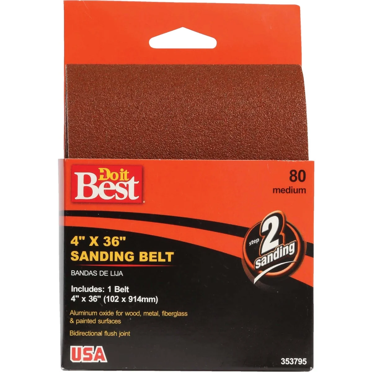 Durable Do it 4 In. x 36 In. 80 Grit Heavy-Duty Sanding Belt High-Performance