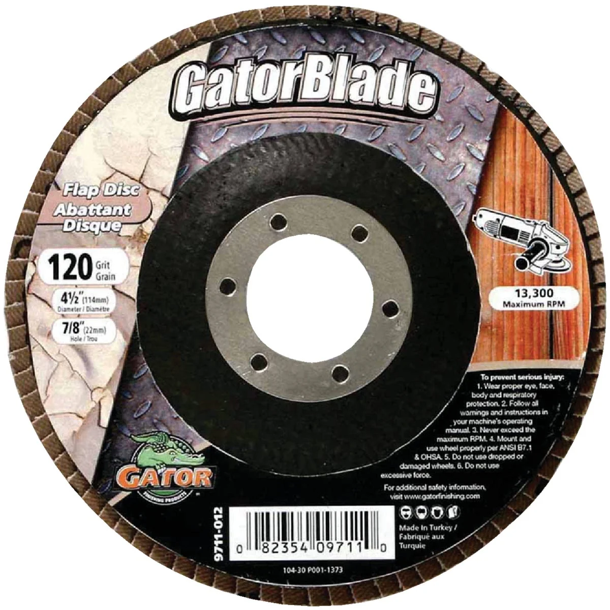Practical Gator Blade 4-1 2 In. x 7 8 In. 120-Grit Type 29 Angle Grinder Flap Disc Professional