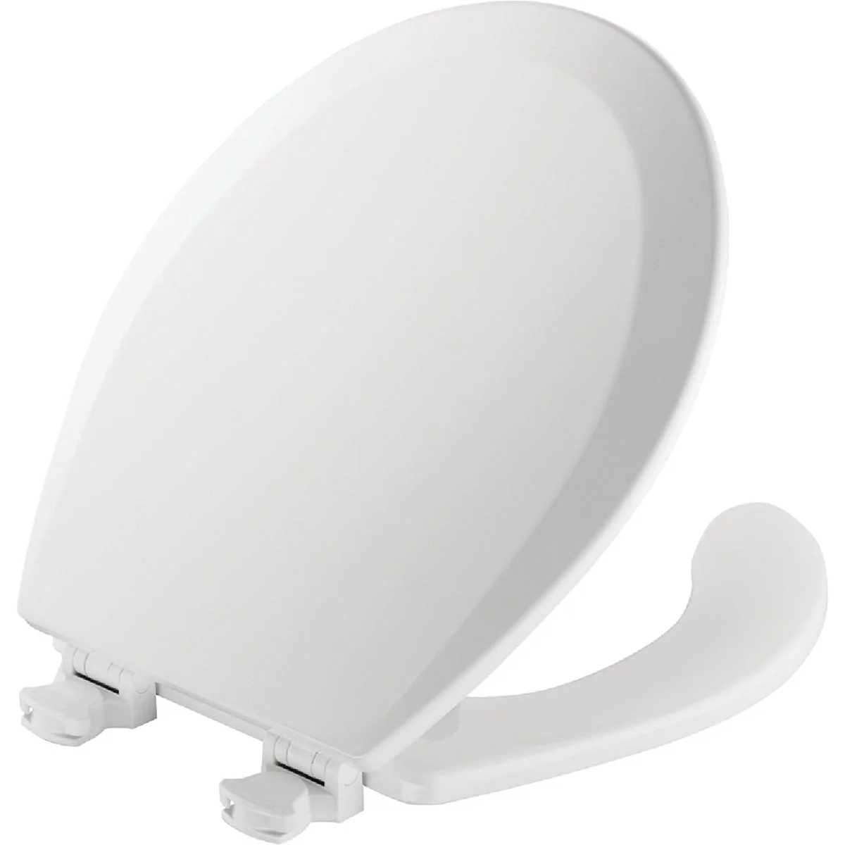 Green Mayfair Round Open Front White Toilet Seat with Cover Eco-Friendly