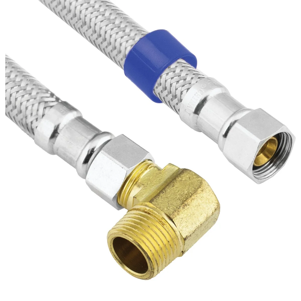 Effective Lasco 3 8 In.C x 3 8 In.MIP Elbow x 72 In. L Braided Stainless Steel Flex Line Appliance Water Connector Premium