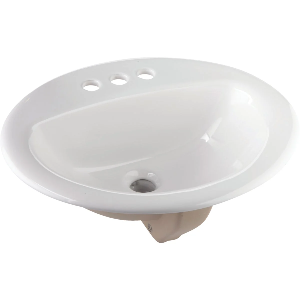 Elegant Oval Drop-In Bathroom Sink White World-Class