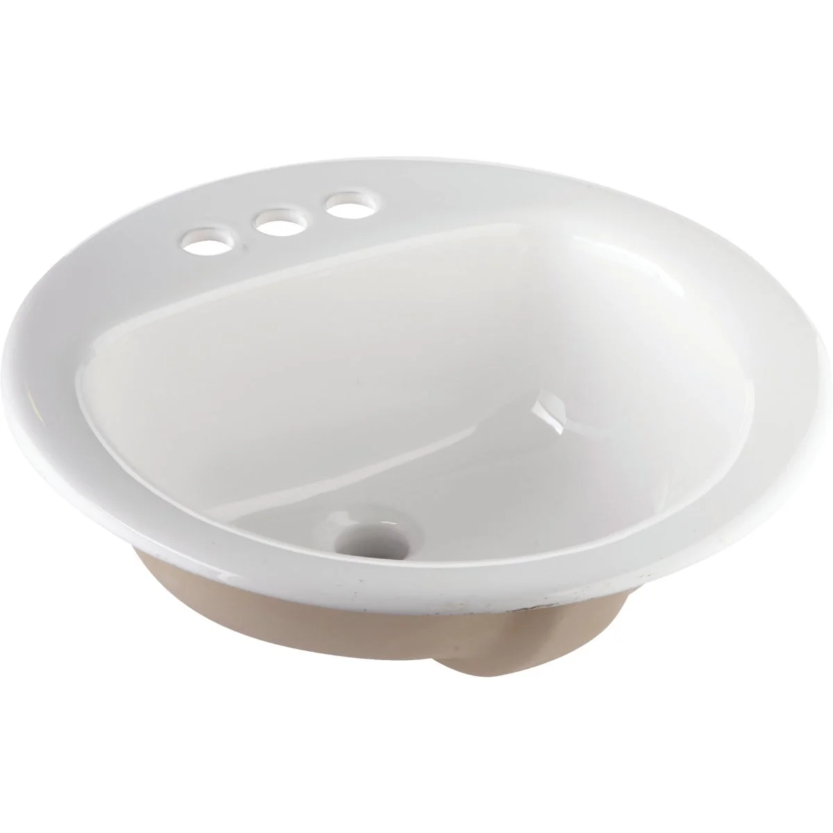 Modern Round Drop-In Bathroom Sink White Outstanding