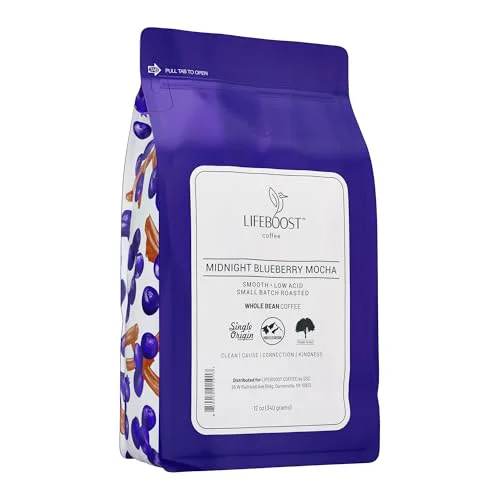 Quality Midnight Blueberry Mocha Whole Bean Coffee 12 Ounce Modern