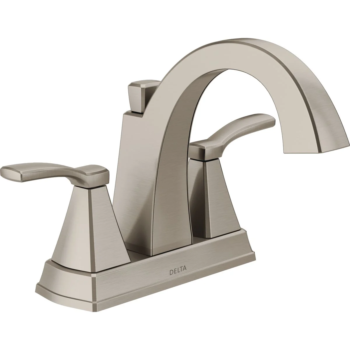 Fast Delta Flynn Stainless 2-Handle Lever 4 In. Centerset Bathroom Faucet with Pop-Up Easy-to-Use