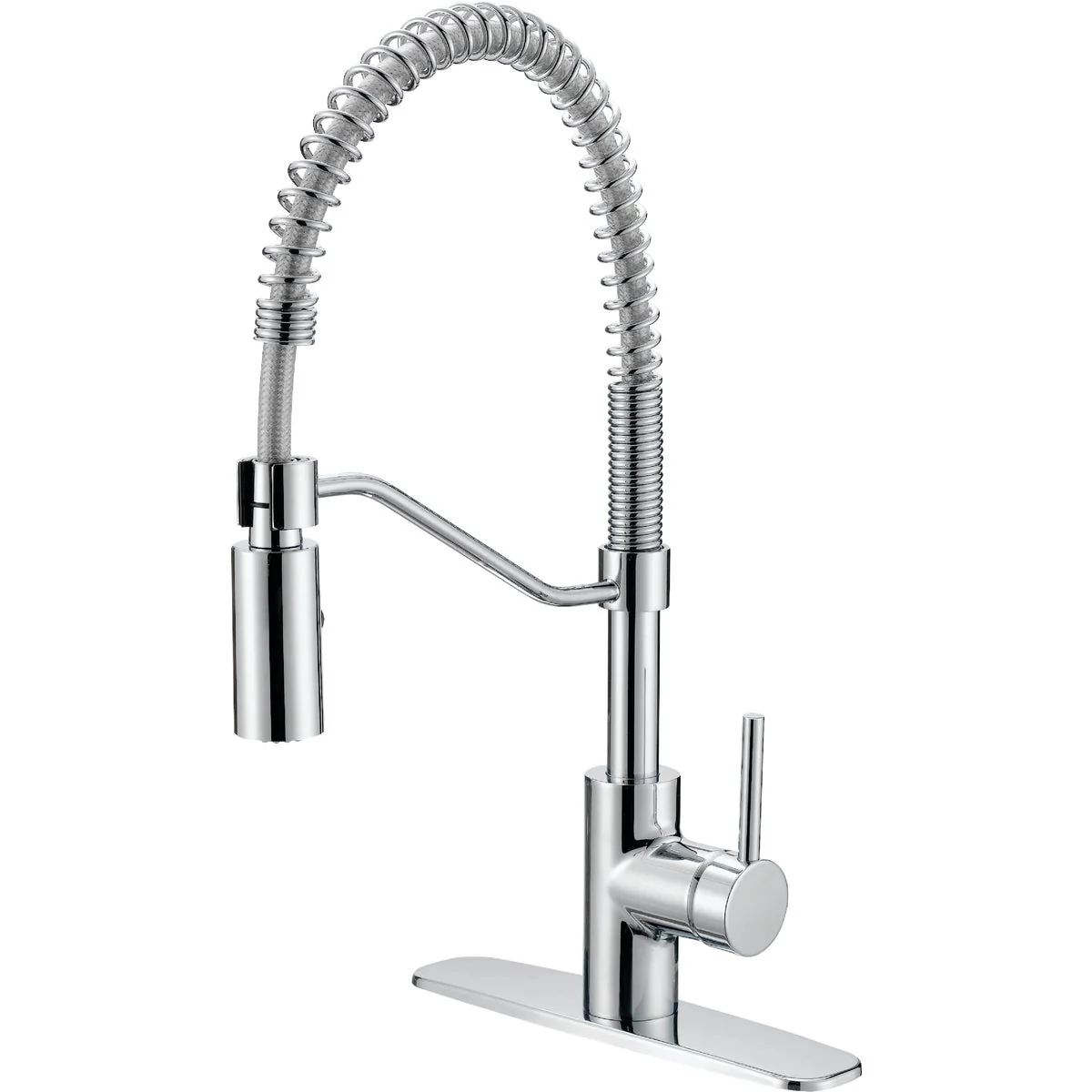Healthy Home Impressions Single Handle Lever Commercial Pull-Down Kitchen Faucet Chrome Sophisticated