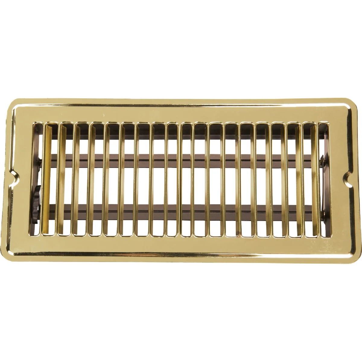 Fashionable Home Impressions 4 In. x 10 In. Bright Brass Steel Floor Register Prestigious