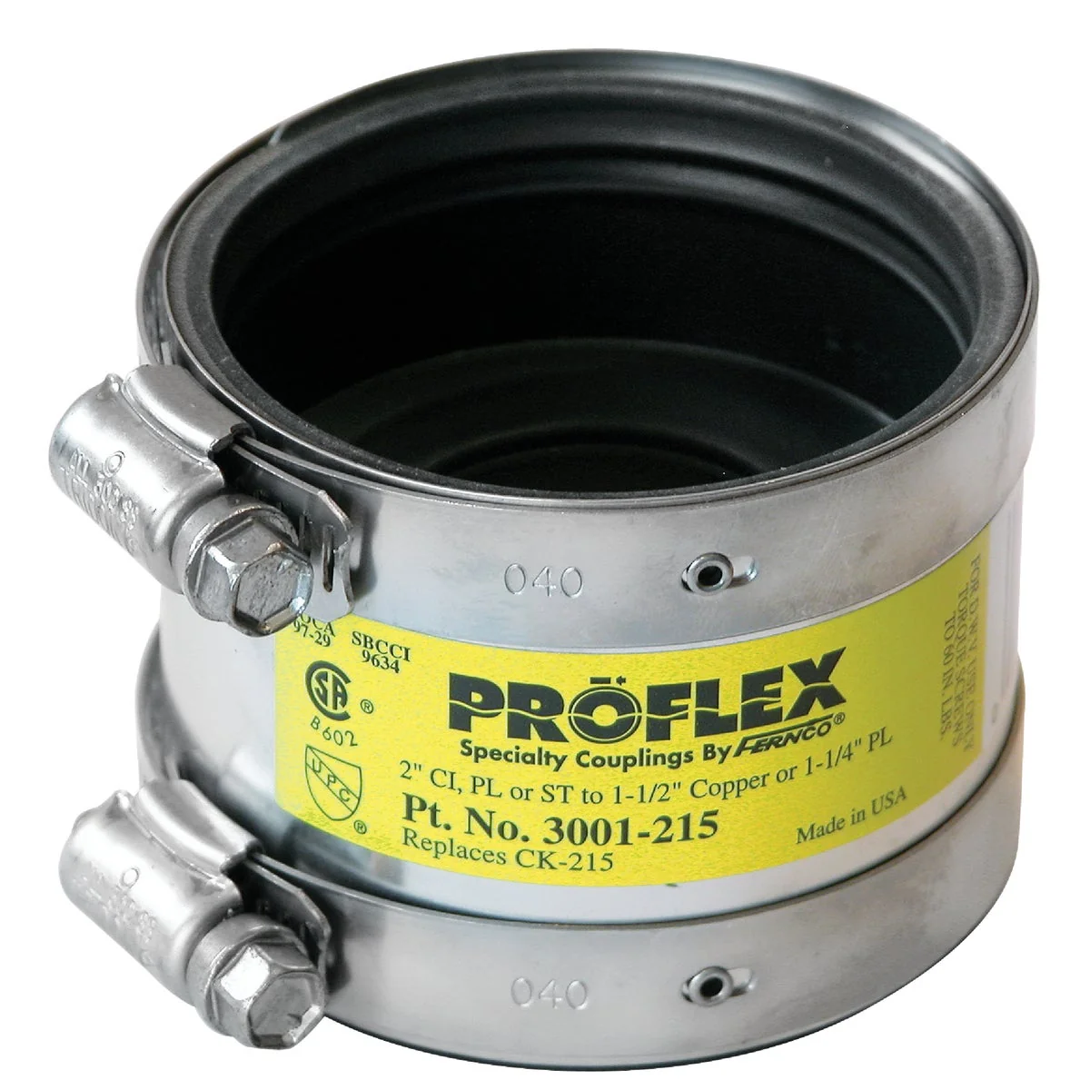 Durable Proflex 2 In. x 2 In. PVC Shielded Coupling – Cast-Iron Plastic Steel to Copper Environmentally Friendly