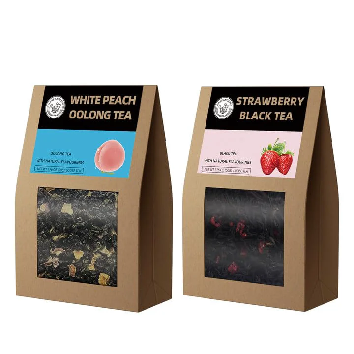 Comfortable White Peach Oolong Tea and Strawberry Black Tea Enhanced