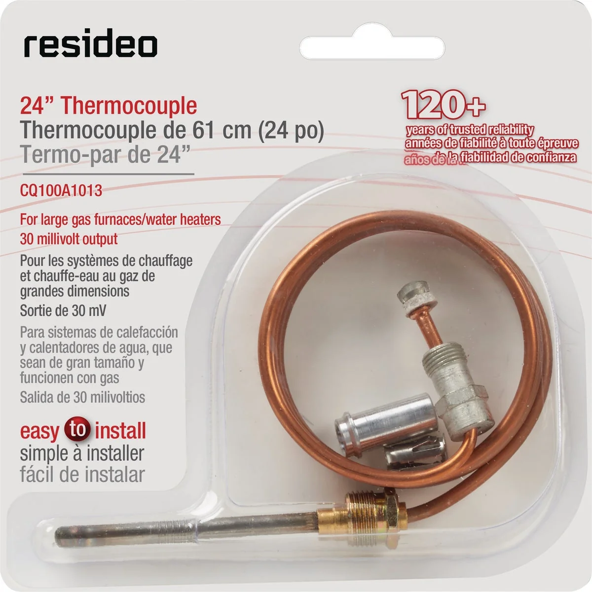 Long-Lasting Resideo 24 In. 30mV Universal Thermocouple Official