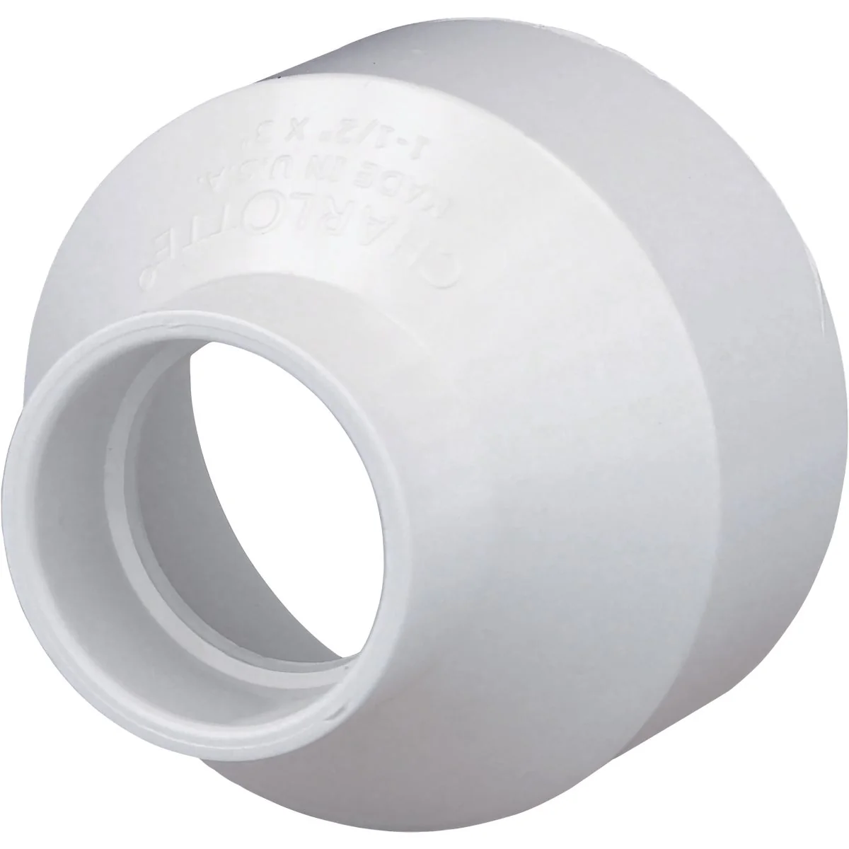 Excellent Charlotte Pipe 3 In. Hub x 1-1 2 In. Hub Schedule 40 DWV Reducing PVC Coupling Pure