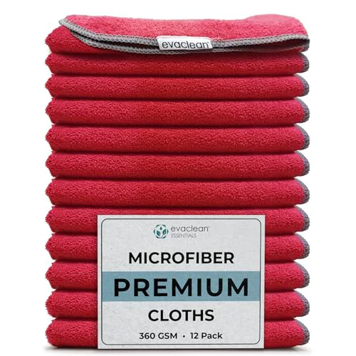Sophisticated Premium Microfiber Cleaning Cloth 16 x16 12 Count Long-Lasting