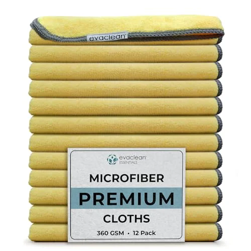 Classic Premium Microfiber Cleaning Cloth 16 x16 12 Count Functional