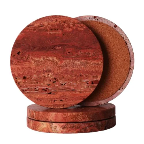 Modern Red Travertine Solid