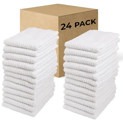 Secure Dish Cloths 12 x12 Dish Rags 24 Count Fine Crafted