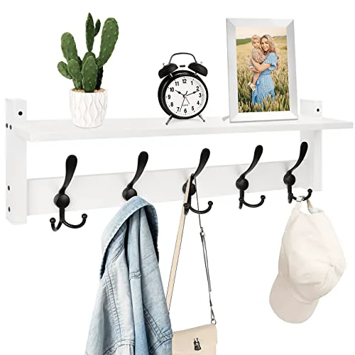 Smooth Wall Shelf with Hooks World-Class