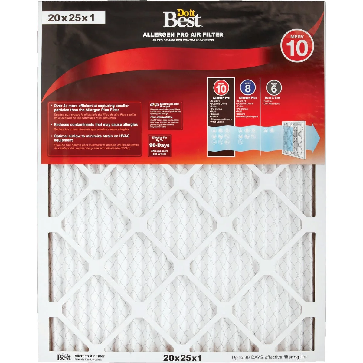 Unique Do it 20 In. x 25 In. x 1 In. Allergen Pro MERV 10 Furnace Filter Enhanced